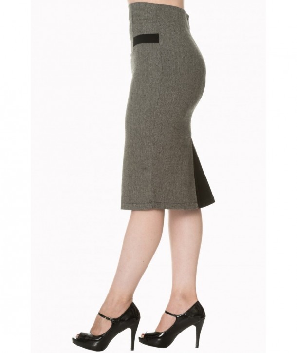 Jupe Banned Clothing Lady Luck Pencil Skirt Noir