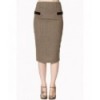 Jupe Banned Clothing Lady Luck Pencil Skirt Marron