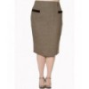 Jupe Banned Clothing Lady Luck Pencil Skirt Marron