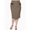 Jupe Banned Clothing Lady Luck Pencil Skirt Marron