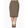 Jupe Banned Clothing Lady Luck Pencil Skirt Marron