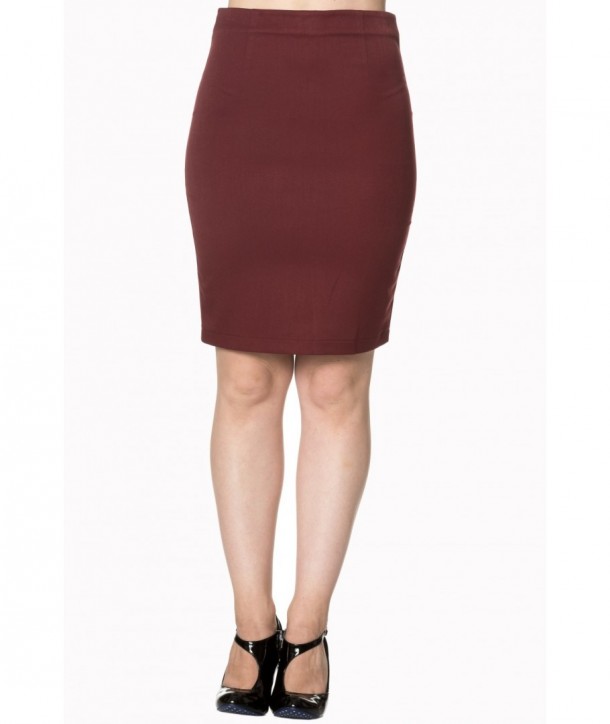 Jupe Banned Clothing Rock And Roll Skirt Bordeaux