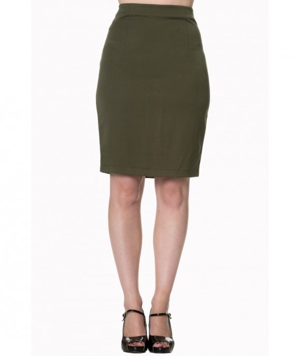 Jupe Banned Clothing Rock And Roll Skirt Olive