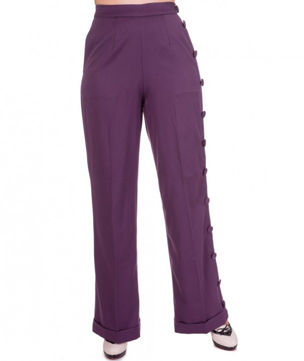 Pantalon Banned Clothing Shot In The Dark Pants Aubergine