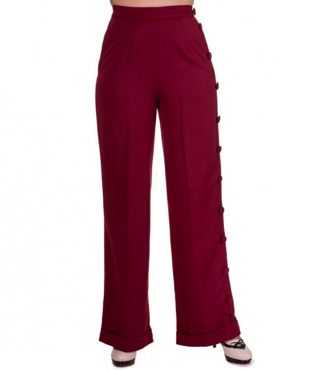 Pantalon Banned Clothing Shot In The Dark Pants Bordeaux