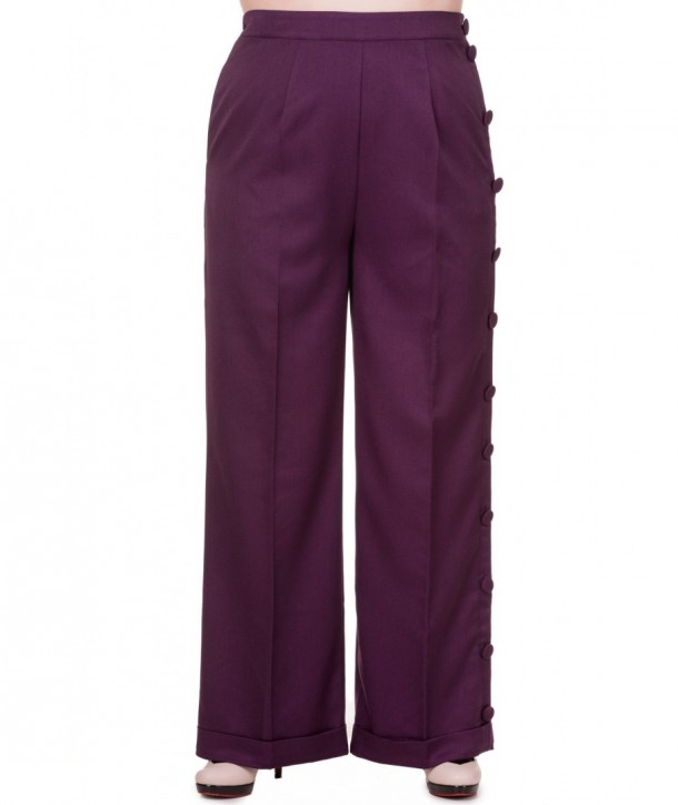 Pantalon Banned Clothing Shot In The Dark Pants Aubergine