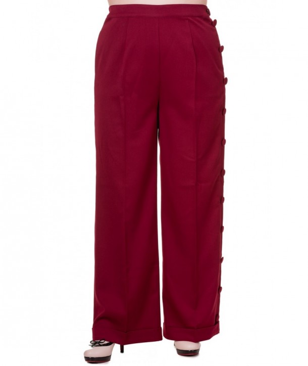 Pantalon Banned Clothing Shot In The Dark Pants Bordeaux