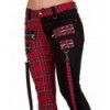 Pantalon Banned Clothing Jetsetter Trousers Rouge Tartan/Noir