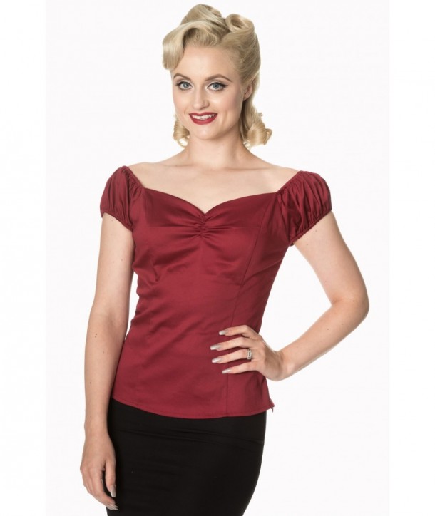 Top Banned Clothing Winnie Top Bordeaux