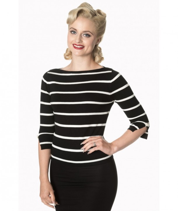 Top Banned Clothing Stripes Please! Knit Jumper Noir