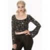 Top Banned Clothing 9 Lives Flare Sleeve Top Noir