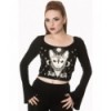 Top Banned Clothing 9 Lives Jersey Top Noir
