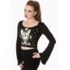 Top Banned Clothing 9 Lives Jersey Top Noir