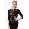 Top Banned Clothing Charming Heart Knit Top Noir