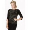 Top Banned Clothing Charming Heart Knit Top Noir