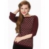 Top Banned Clothing Charming Heart Knit Top Bordeaux