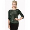 Top Banned Clothing Charming Heart Knit Top Forrest Vert