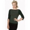 Top Banned Clothing Charming Heart Knit Top Forrest Vert
