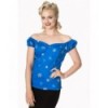 Top Banned Clothing Romance Lives Off Shoulder Top Bleu