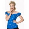 Top Banned Clothing Romance Lives Off Shoulder Top Bleu