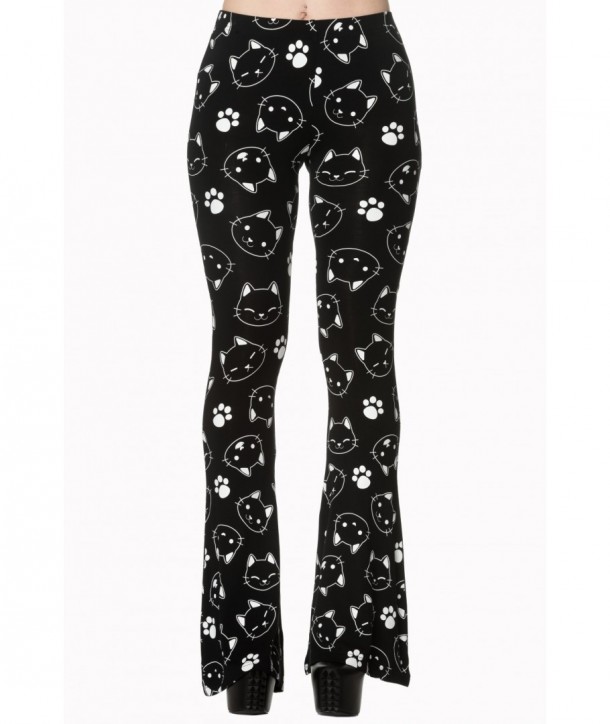 Pantalon Banned Clothing Purrrrfect Kitty Flare Trouser Noir