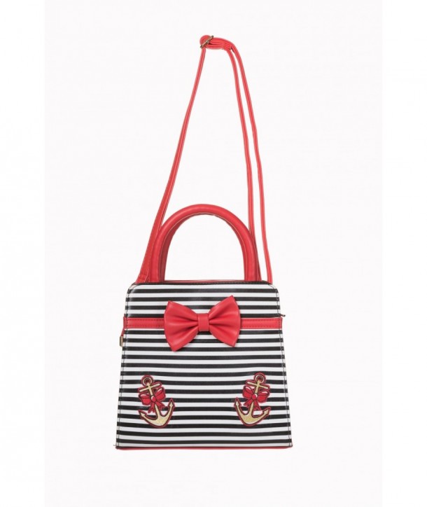 Sac Banned Clothing The Vice Bow Handbag Noir/Blanc