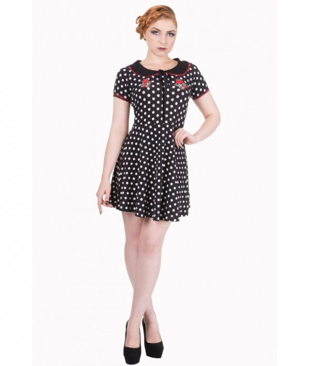 Robe Banned Clothing Reverly Collar Dress Noir