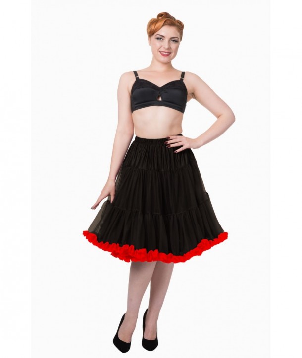 Tutu Banned Clothing Wild Fire Petticoat Noir/Rouge