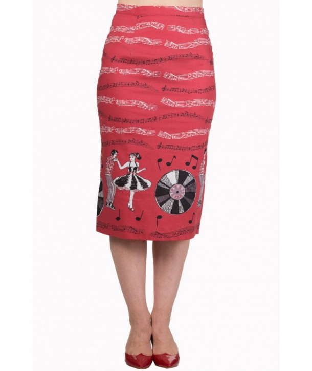 Jupe Banned Clothing Empower Pencil Skirt Rouge