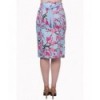 Jupe Banned Clothing Last Dance Pencil Skirt Plus Blossom Bleu