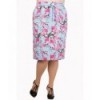 Jupe Banned Clothing Last Dance Pencil Skirt Plus Blossom Bleu