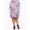 Jupe Banned Clothing Last Dance Pencil Skirt Plus Blossom Bleu