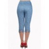 Pantalon Banned Clothing Sweet Talker Capri Trousers Alaska Bleu