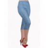 Pantalon Banned Clothing Sweet Talker Capri Trousers Alaska Bleu