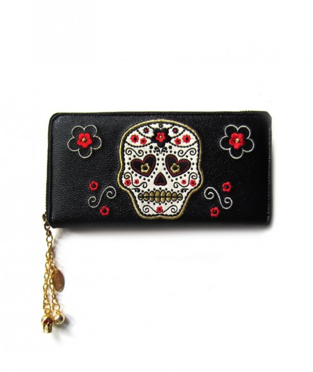 Porte Monnaie Banned Clothing Candy Skull Wallet Noir