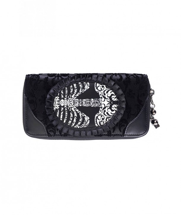 Porte Monnaie Banned Clothing Ivy Noir Ribcage Lace Wallet Noir