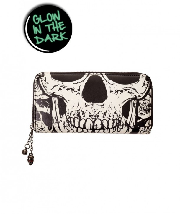 Porte Monnaie Banned Clothing Noir Skull Face Wallet Noir