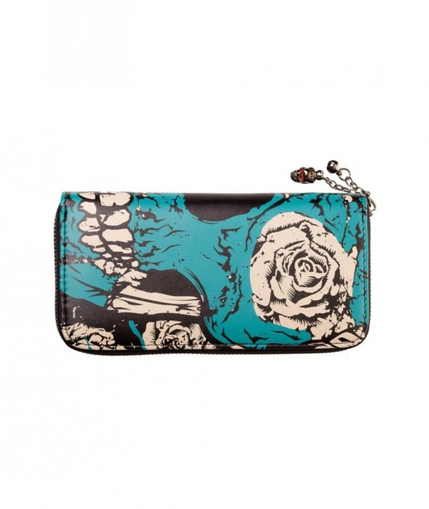 Porte Monnaie Banned Clothing Bleu Skull Wallet Noir