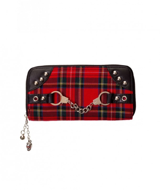 Porte Monnaie Banned Clothing Rouge Tartan Handcuff