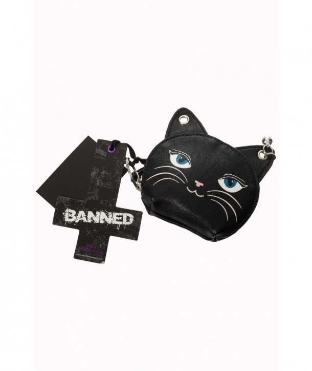 Porte Monnaie Banned Clothing Feminine Feline Purse Noir