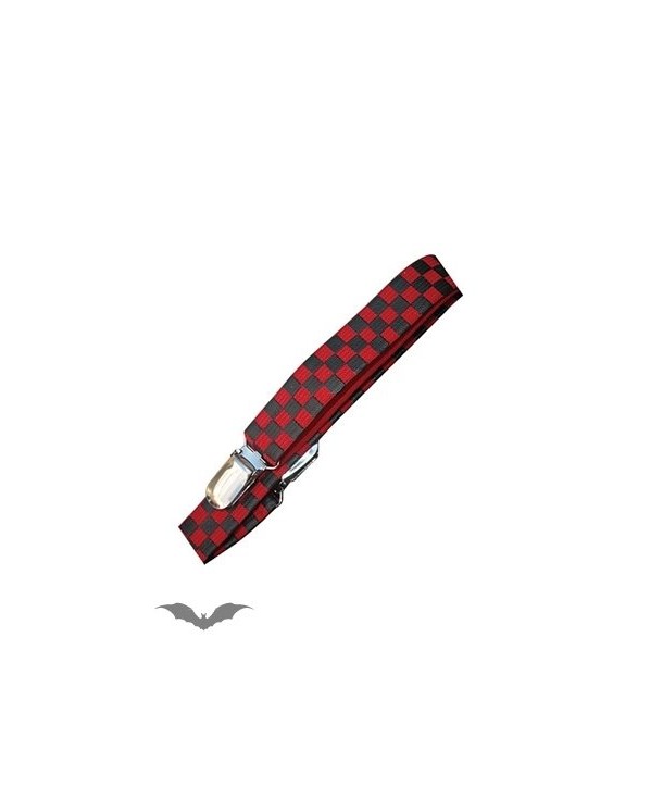 Suspenders Queen Of Darkness Gothique Suspenders Black/Red Checkerboard