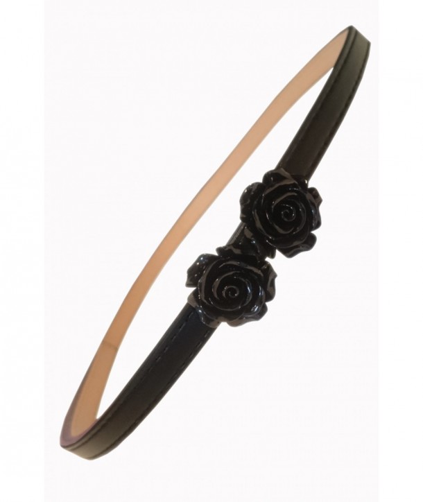 Ceinture Banned Clothing Rose Belt Noir