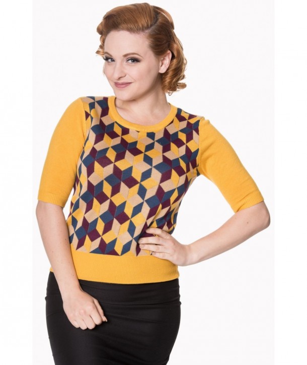 Top Banned Clothing Retro Cube Mustard