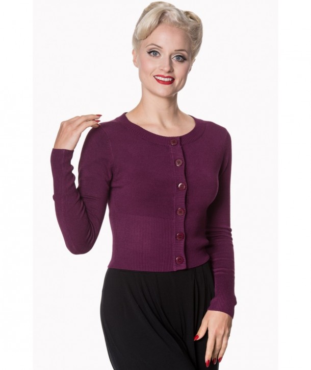 Cardigan Banned Clothing Dolly Aubergine