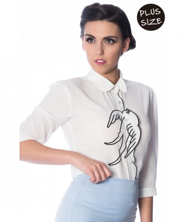 Chemise Blouse Banned Clothing Free As A Bird White