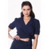 Chemise Blouse Banned Clothing Happy Days Wrap Navy