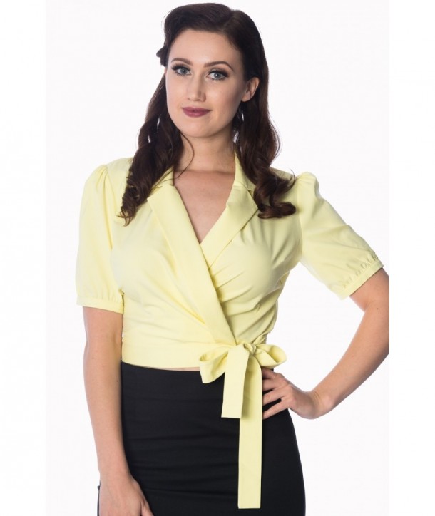 Chemise Blouse Banned Clothing Happy Days Wrap Yellow