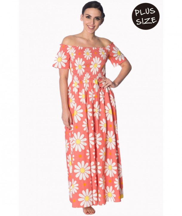 Robe Banned Clothing Crazy Daisy Smock Coral