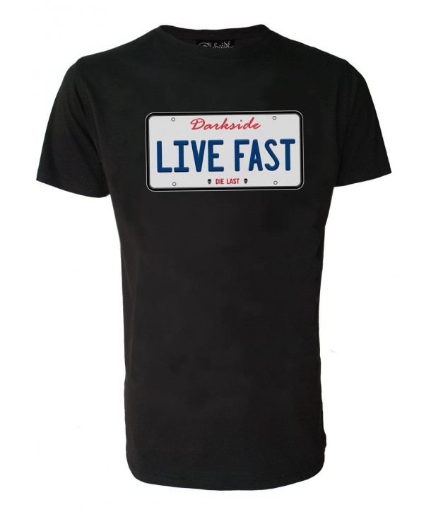 Tee Shirt Darkside Clothing Homme Live Fast Number Plate
