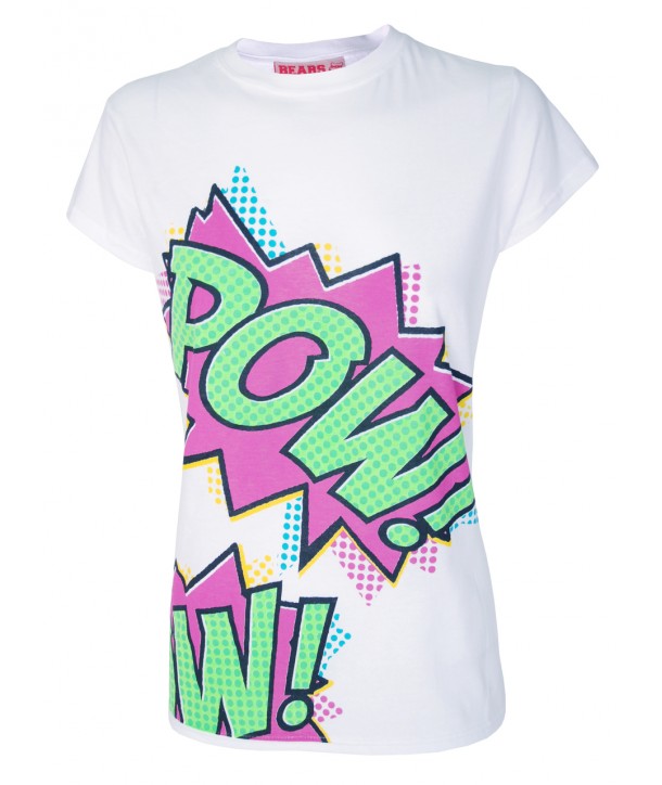 Tee Shirt Darkside Cartoon Slogan Pow